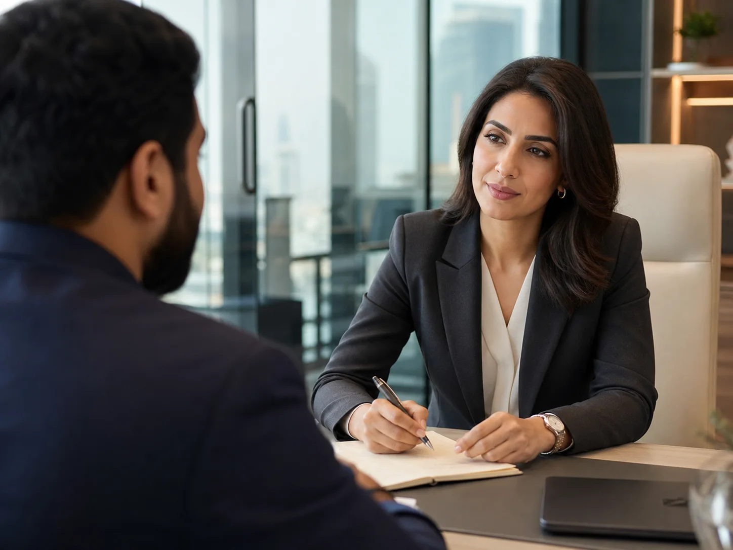 Cross Bridge consultant meeting a client
