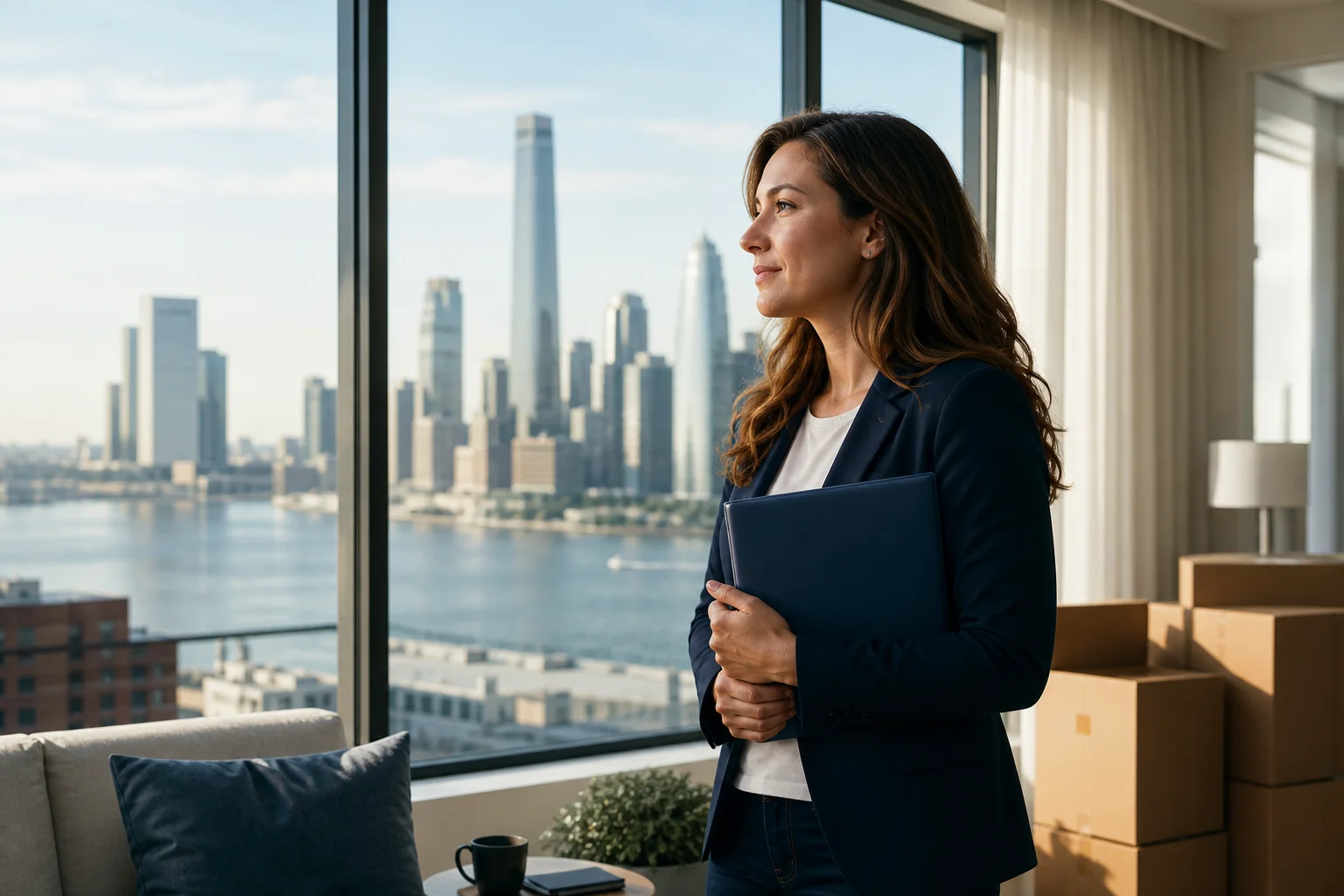 Professional preparing confidently for an international relocation